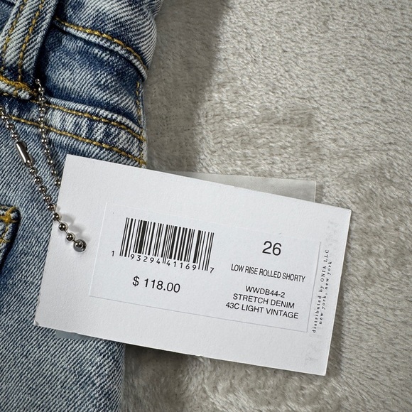 NWT WeWoreWhat Low Rise Rolled Light Vintage Distressed Denim Jean Shorts 26 - Picture 14 of 16